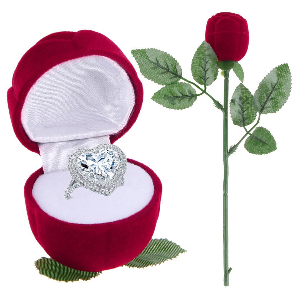 Rolin Roly Engagement Ring Box with LED Light Heart Shape Jewelry Gift Box  Case Jewelry Display for Wedding Birthday Proposal and Anniversary :  Amazon.co.uk: Fashion